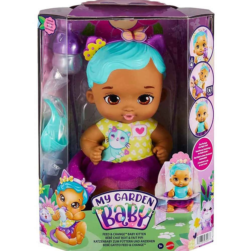 My Garden Baby Yavru Kedi Bebeğimin Bakım Zamanı: Mavi Saçlı Bebek HHL22