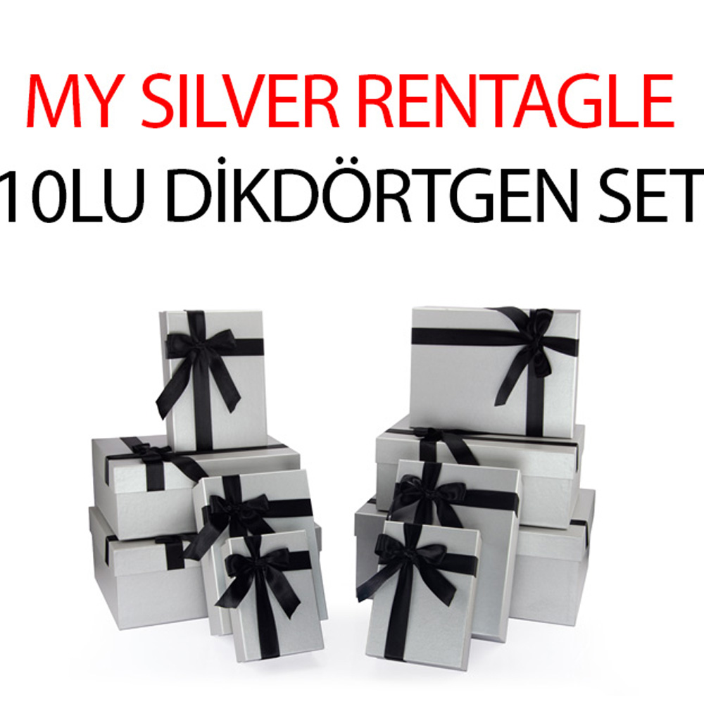 Gıpta Hediye Kutusu My Silver Dikdörtgen 10 Lu Bx10330