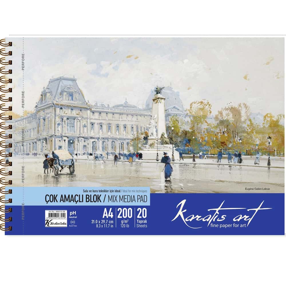 Karatis Resim Blok Spiralli Art 200 GR A4 20 YP 486010-99