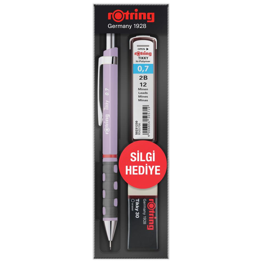 Rotring Okul Seti Tıkky Min Silgi 3 LÜ 0.7 MM Lila RO-KK07-07-LILA