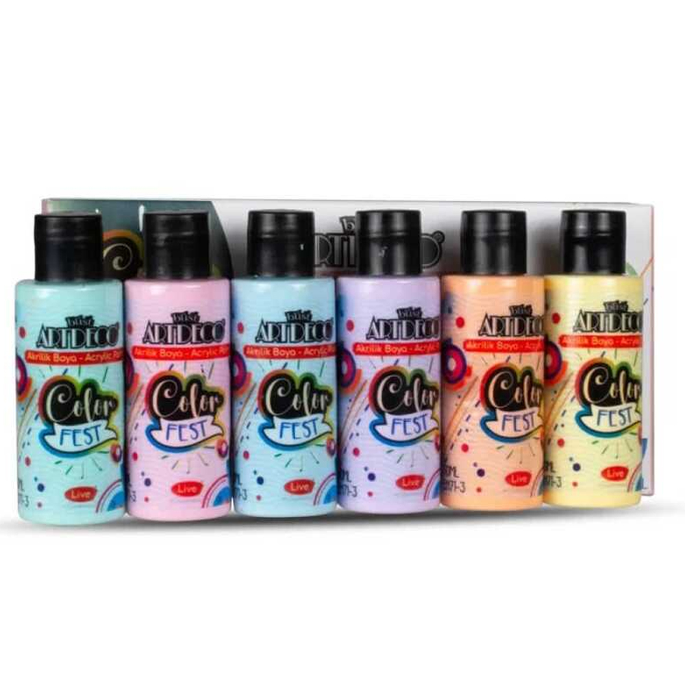 Artdeco Akrilik Boya Colorfest 6x50 ML Pastel Renk Y-C70F-AS2