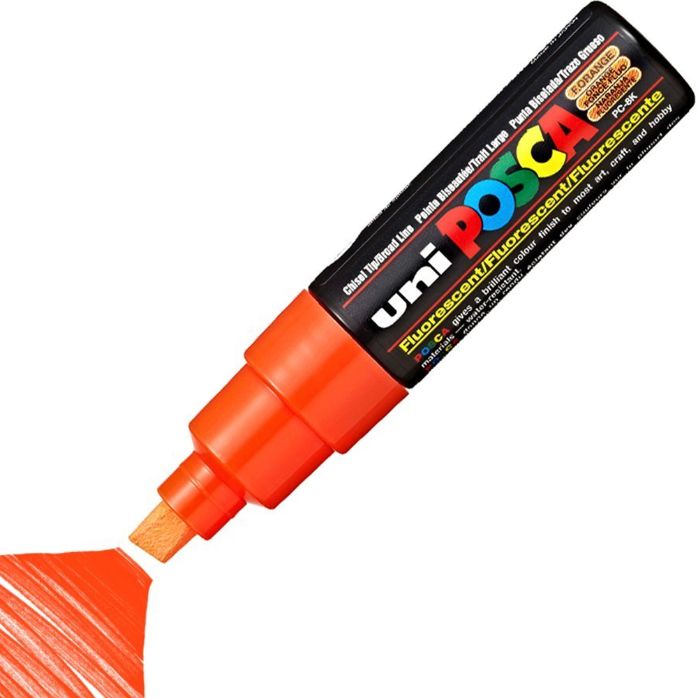Uni-Ball Posca 8.0 Su Bazlı Boyama Markörü F.Turuncu PC-8K