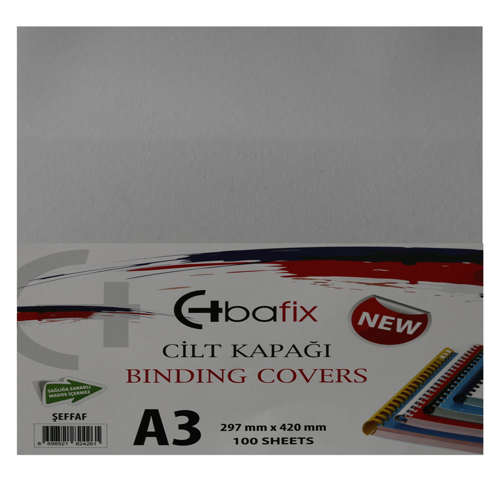 Bafix Cilt Kapağı Plastik Opak A3 160 MIC Şeffaf