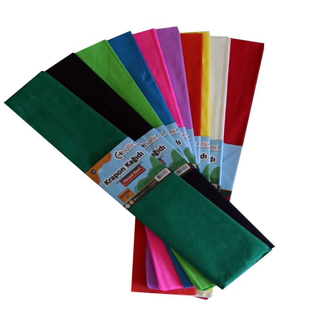 Bafix Krapon Kağıdı 10 LU 50x200 CM Karışık Renk