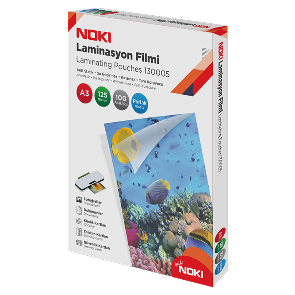 Noki Laminasyon Filmi Parlak 125 Mic A3 100 Lü 130005