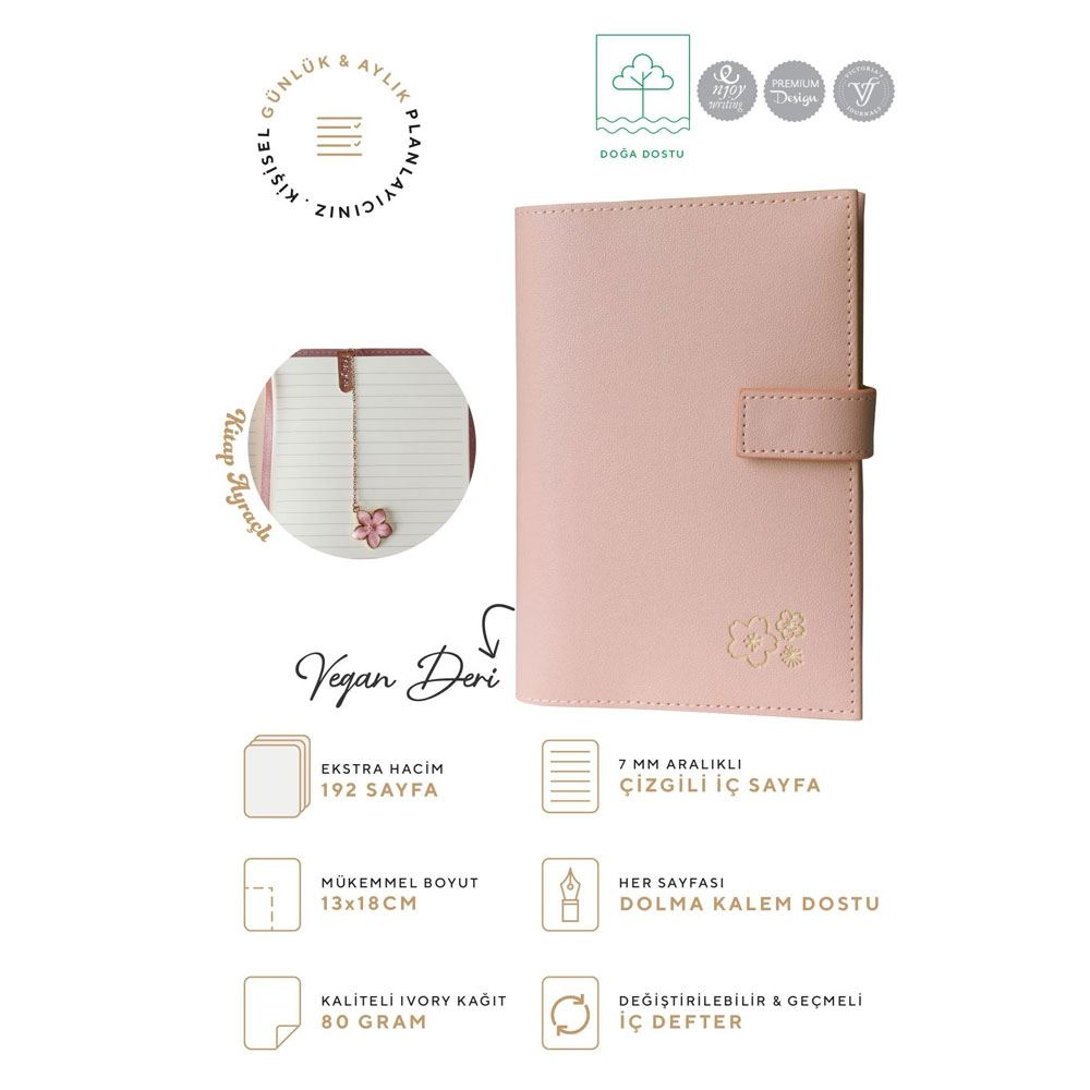 VJ Kutulu Defter 13x18 Cm Ivory 96 YP Kitap Ayraçlı 124-1059