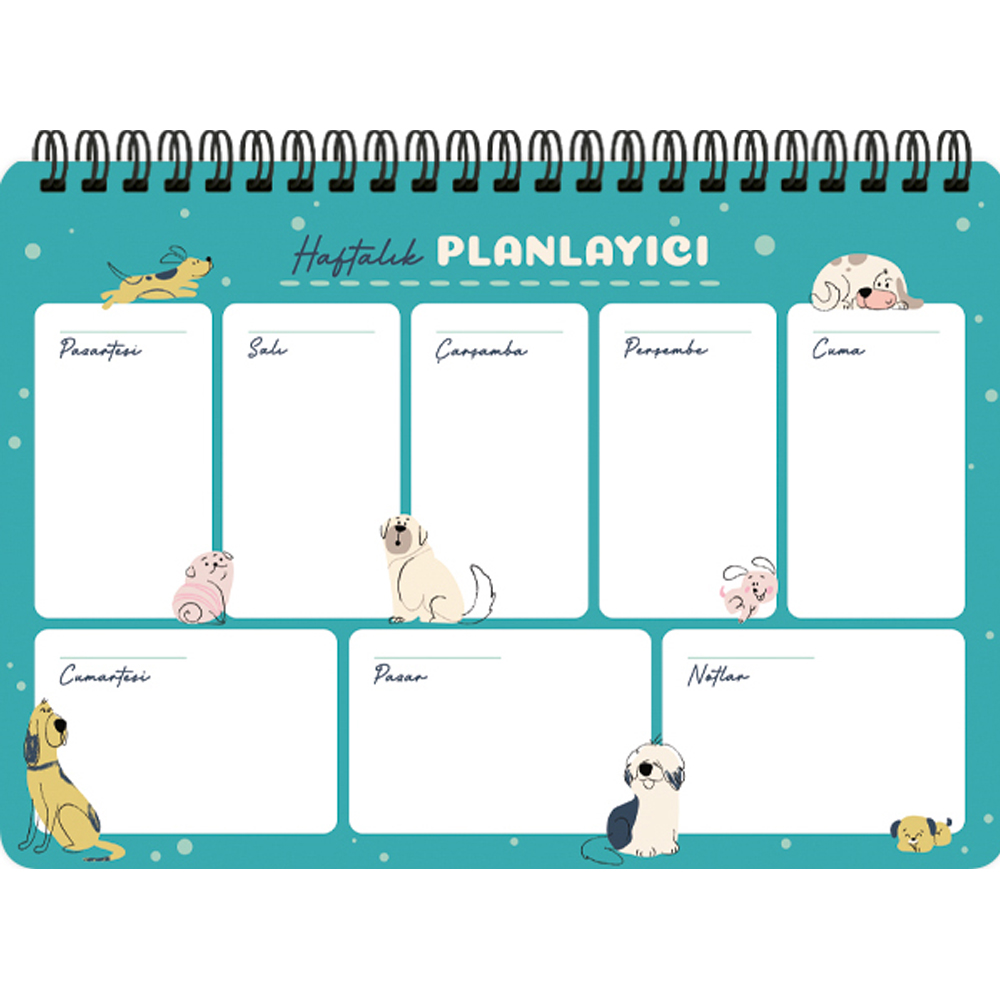 Keskin Color Spiralli Planner Sevimli Köpekler 17x24