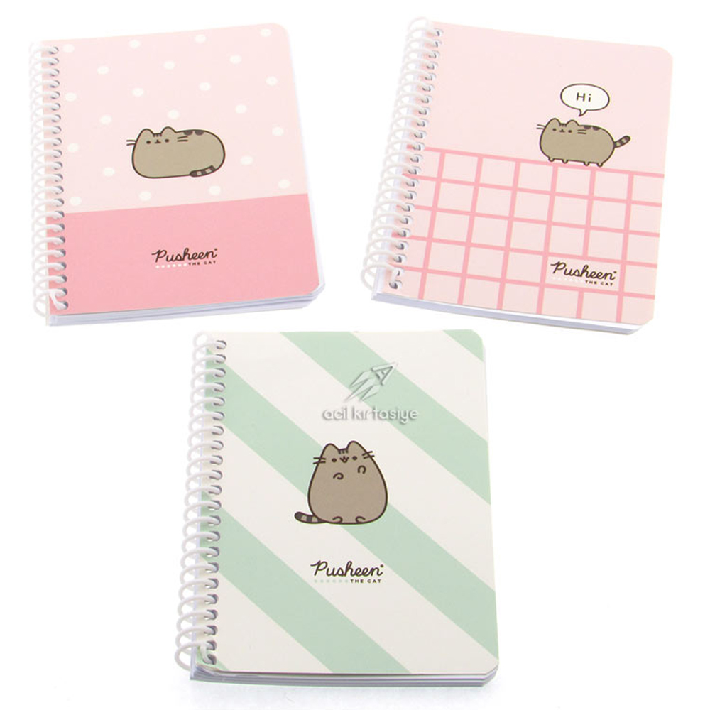 Keskin Color Bloknot Spiralli Pusheen A6 80 YP Çizgili 140400-10