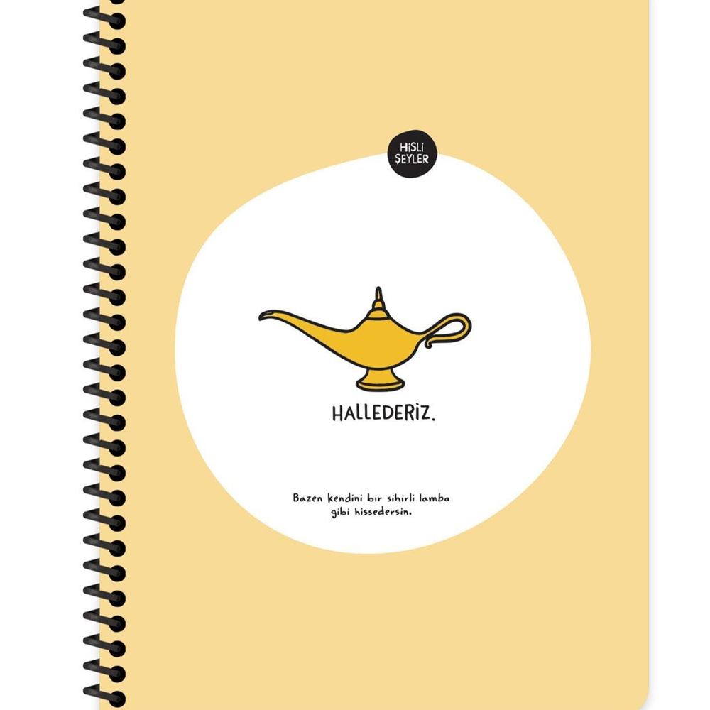 Hisli Şeyler Stickerli Defter Hallederiz 16,5x22,5 80 YP Kar.