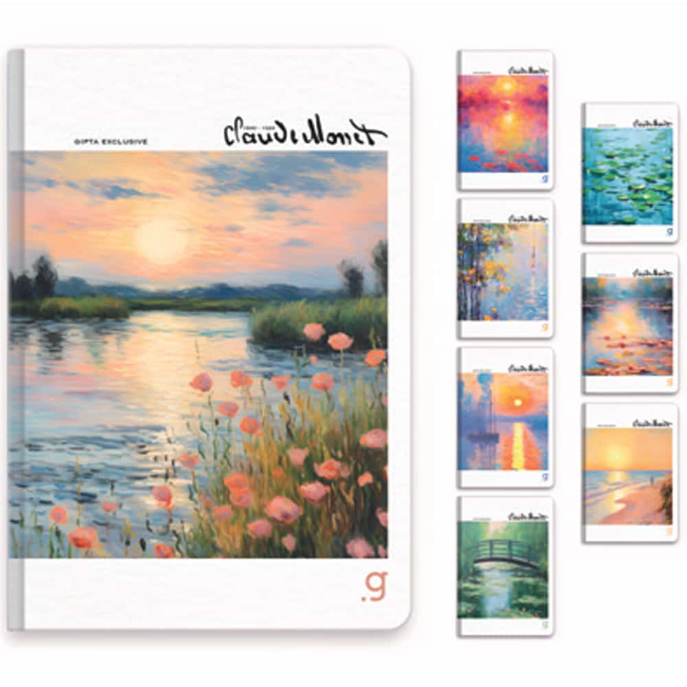 Gıpta Monet İp.Dkş.Sert Kapak Defter 17x24 96 YP Çizgili
