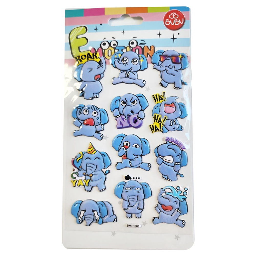 Bu-Bu Emotıons Stıckers Elephants 10.9x20.5 BUBU-SWP-1806