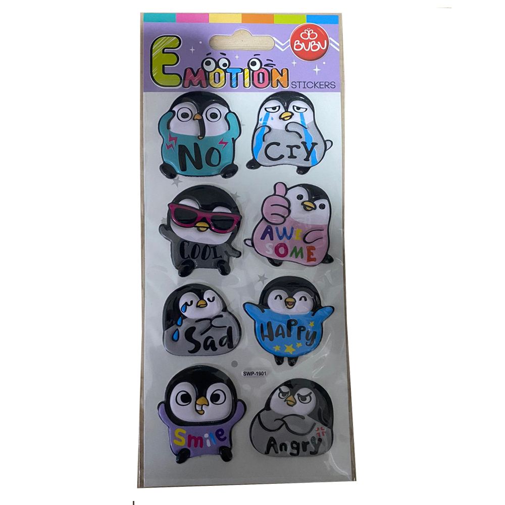 Bu-Bu Emotıons Puffy Stıck Penguın & Message 9x21 BUBU-SWP-1901