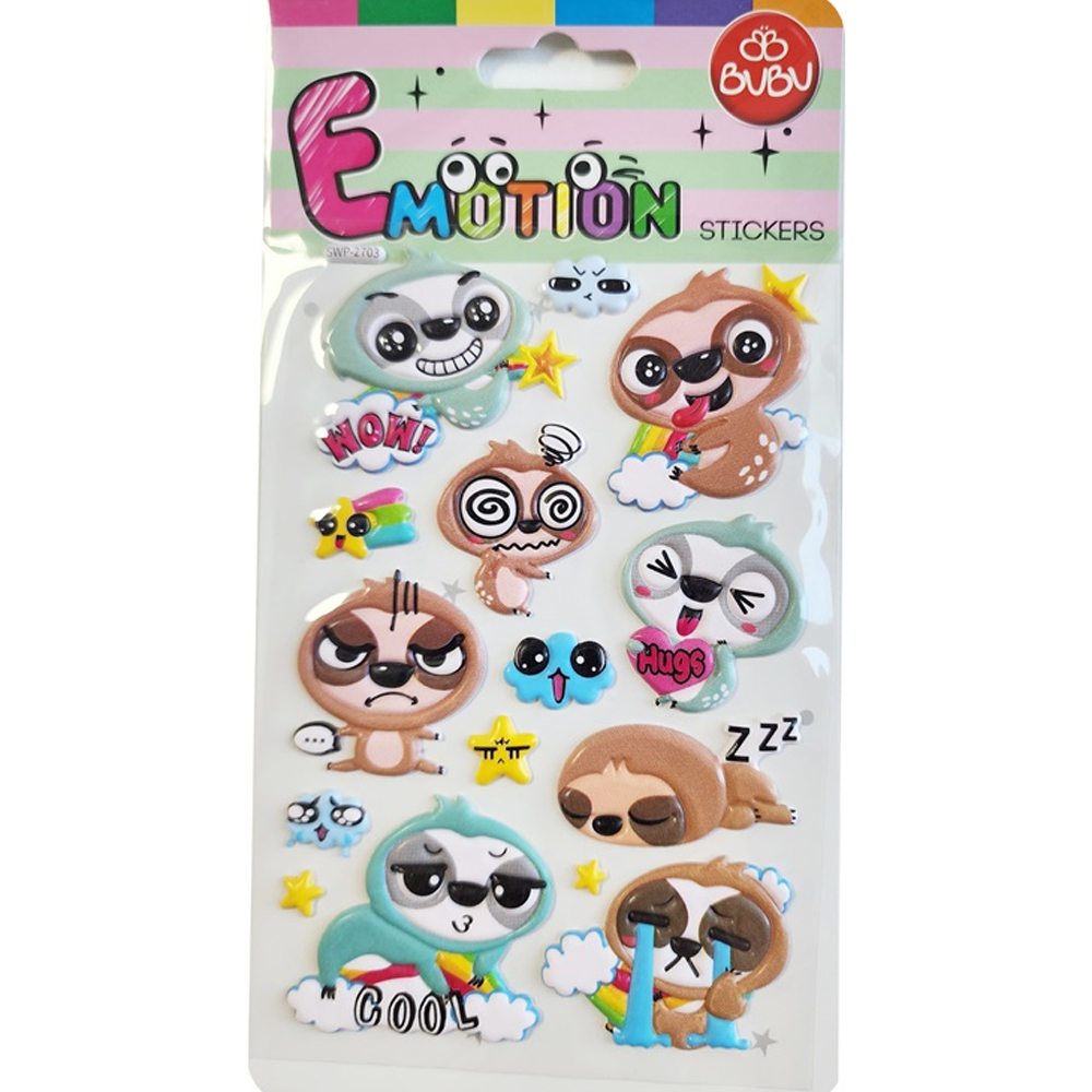 Bu-Bu Emotıons Puffy Stıck Tembel Hayvan 10.9x20.5 BUBU-SWP-2703