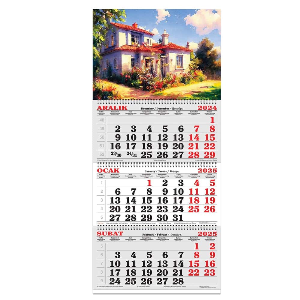 Keskin Color 3 Aylık Spr Jumbo Denizci Takvim-Kırevi 2025