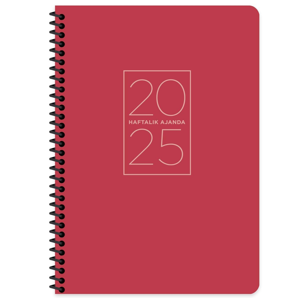 Keskin Color Spiralli Haftalık Ajanda Kırmızı 17x24 2025