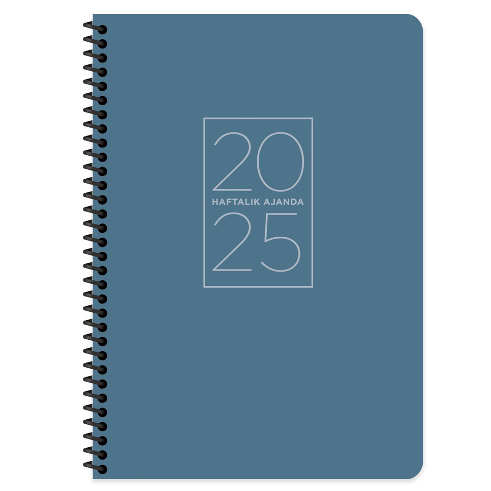 Keskin Color Spiralli Haftalık Ajanda Mavi 20x28 2025