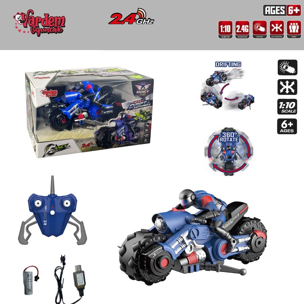 Vardem Oyuncak Uzaktan Kumandalı Ff 2.4g Şarjlı 1:10 Motosiklet VRD-HB-MK10A01-02