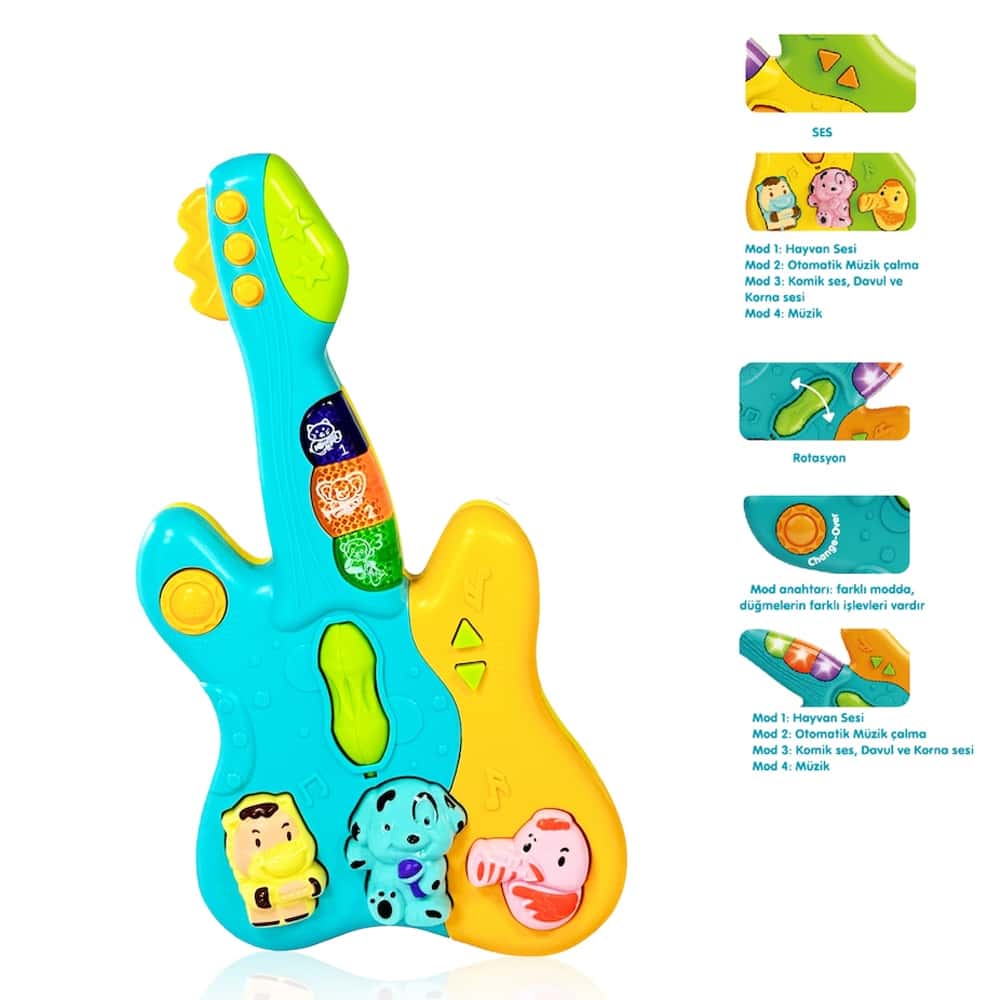 Vardem Oyuncak Işıklı Ve Müzikli Gitar Bebek Piyanosu VRD-JLG-855-36A