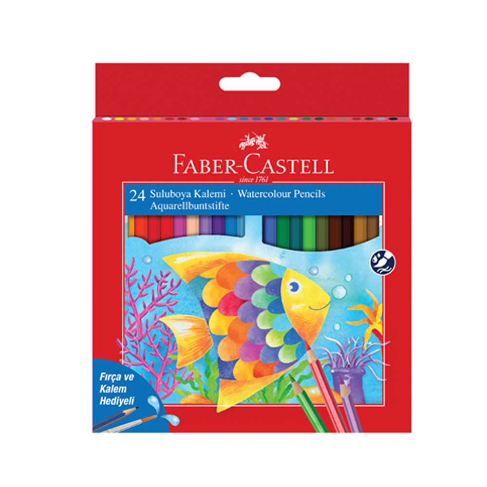 Faber-Castell Aquarell Kuru Boya 24 Renk Karton Kutu