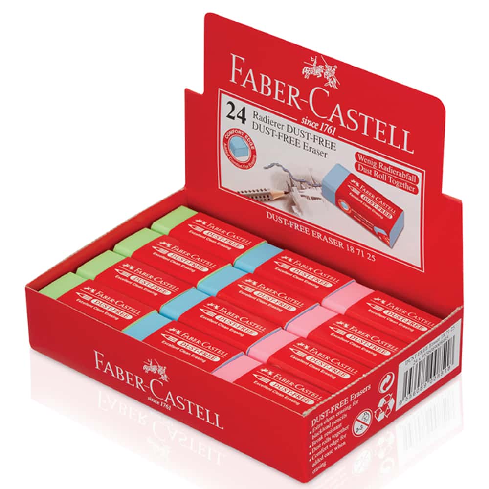 Faber-Castell Öğrenci Silgisi Dust Free 24 LÜ Renkli 18 71 25