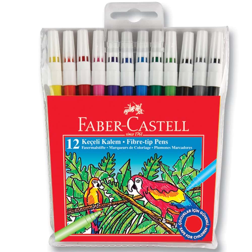 Faber-Castell Keçeli Boya Kalemi Yıkanabilir 12 Renk 5067155130