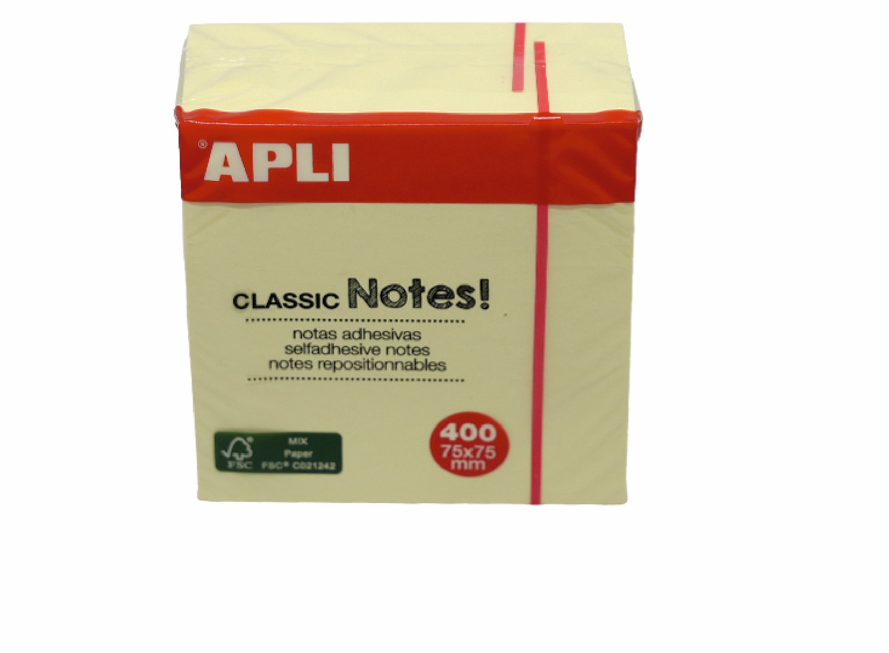 Apli Yapışkanlı Not Kağıdı Classic 400 YP 75x75 Küp 11597