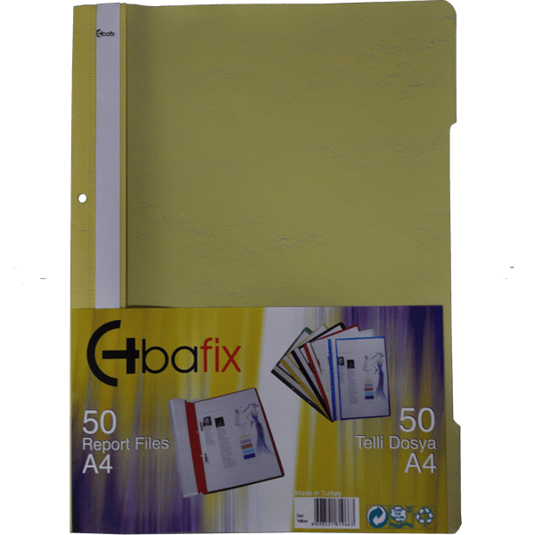 Bafix Telli Dosya Plastik XL Sarı A4