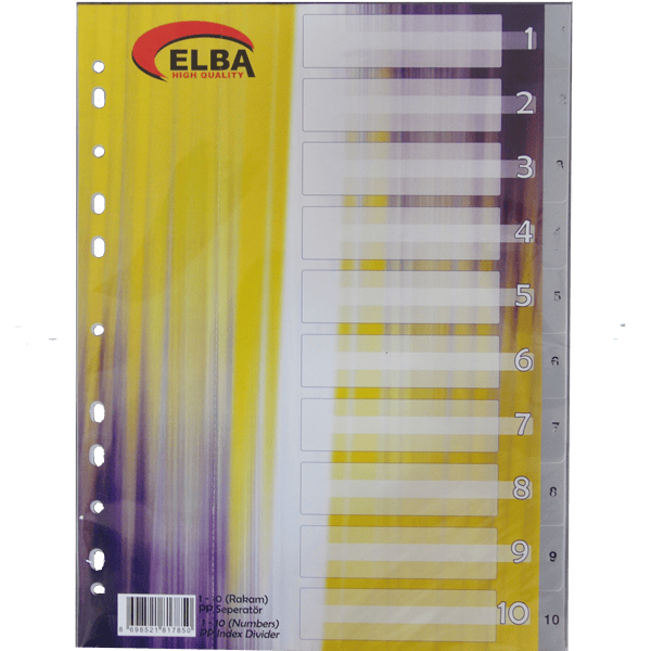 Bafix Seperatör 1-10 Rakamlı Plastik A4