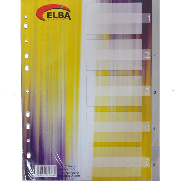 Bafix Seperatör 1-5 Rakamlı Plastik A4