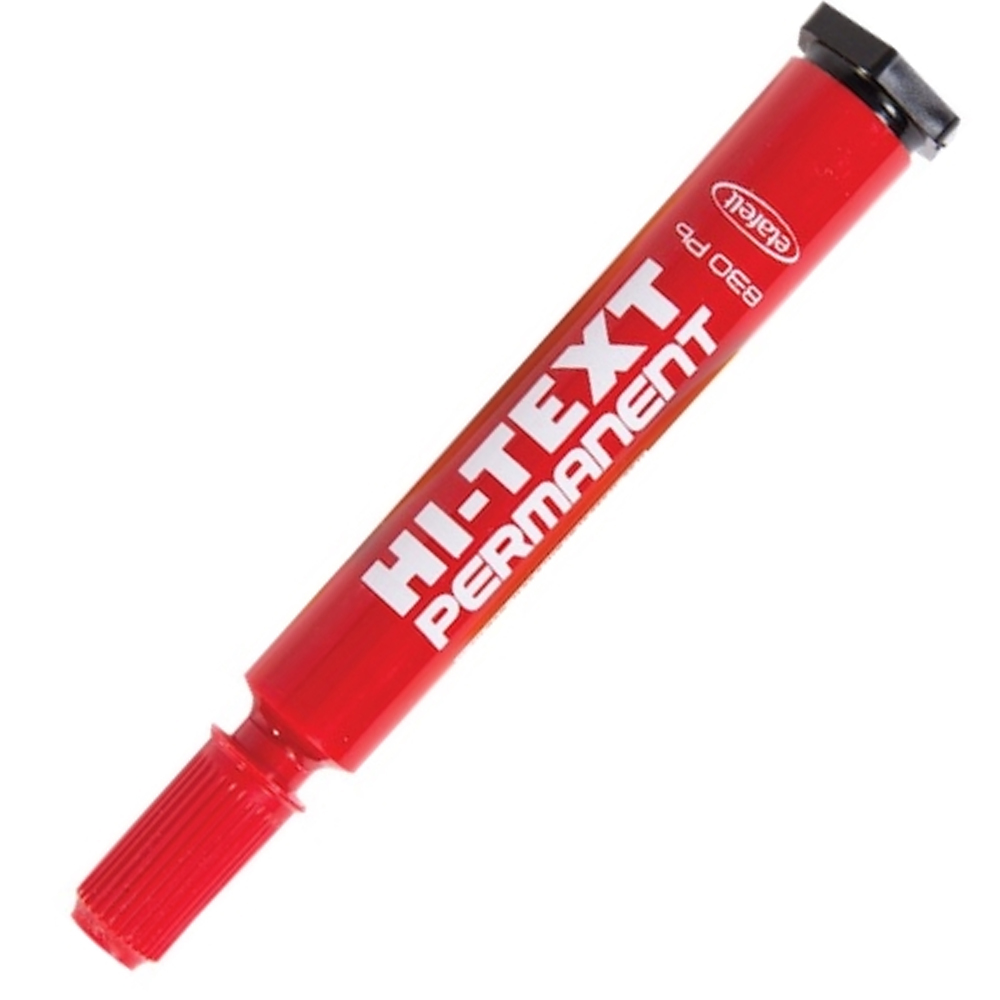 Hi-Text Markör Permanent Yuvarlak Uçlu Kırmızı 830PB