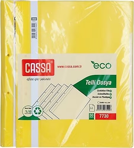 CASSA  ECO TELLI DOSYA 50 LI PK SARI 7730