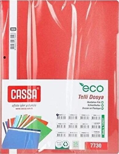 CASSA ECO TELLI DOSYA 50 LI PK KIRMIZI 7730