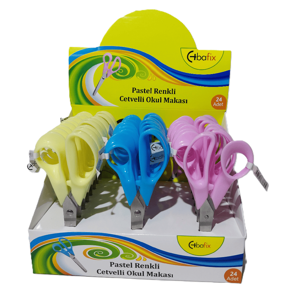 Bafix Okul Makası Cetvelli 13 Cm Pastel Renk BFX-SA0498