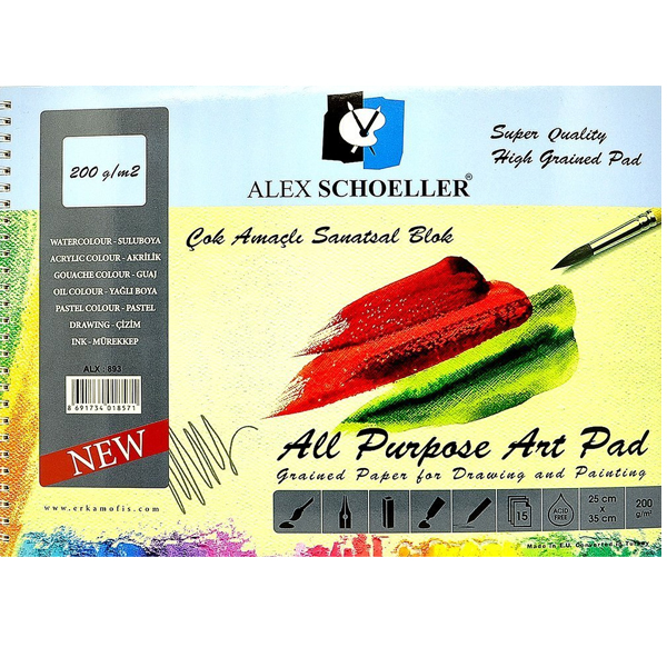 Alex Schoeller Çok Amaçlı Sanatsal Blok 15 YP 25x35 200 GR ALX-893