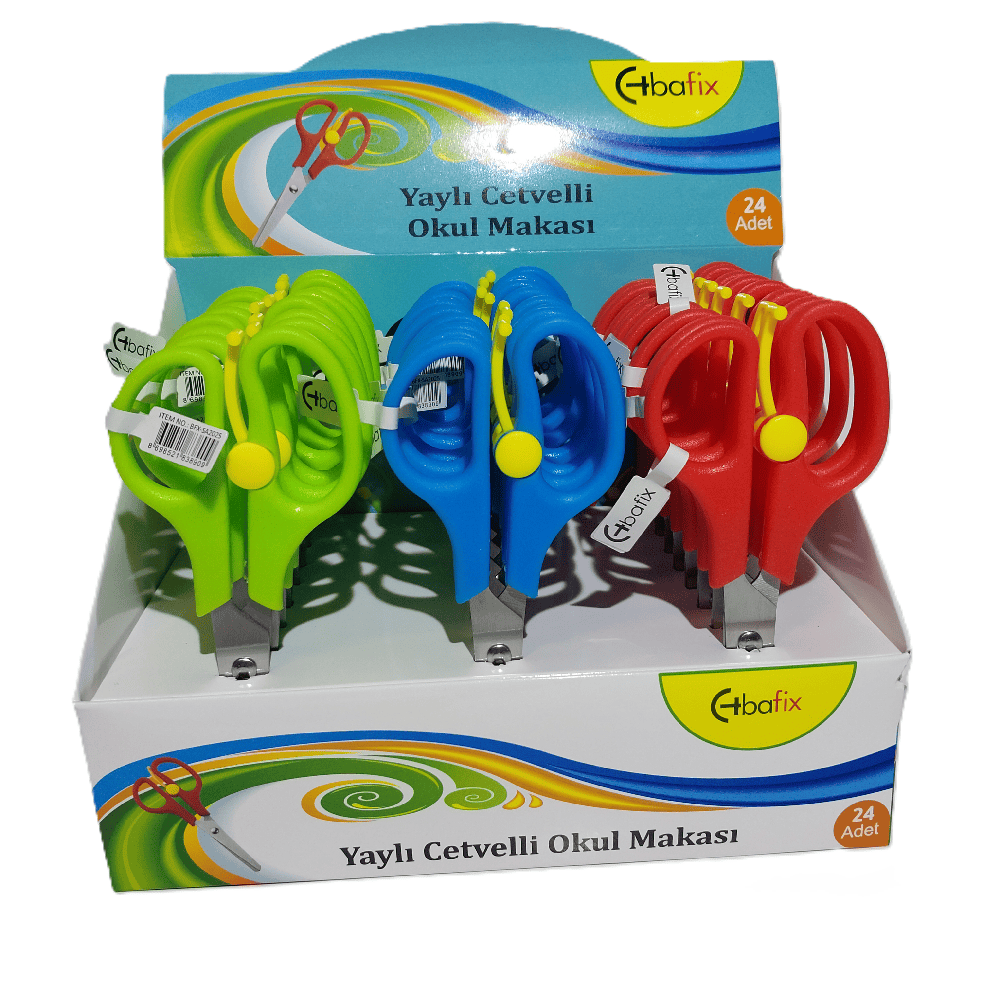 Bafix Okul Makası Cetvelli Yaylı 13,3 Cm BFX-SA2025